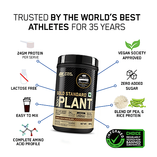 Optimum Nutrition Gold Standard Plant Based Protein Powder Drink Mix - French Vanilla Creme, 684 g 24g High Protein, For Muscle Strength & Repair, No Added Sugar