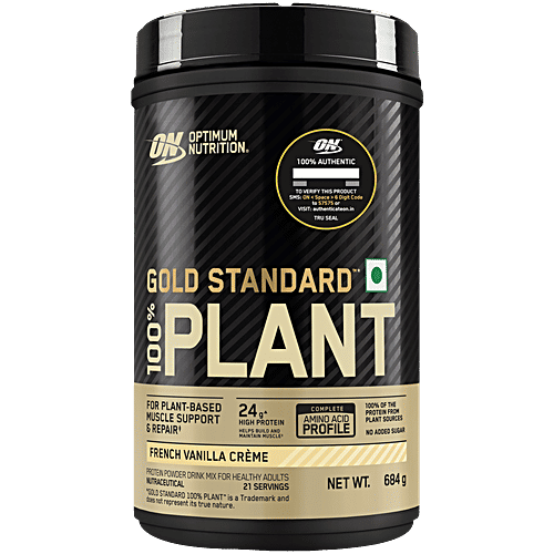 Optimum Nutrition Gold Standard Plant Based Protein Powder Drink Mix - French Vanilla Creme, 684 g 24g High Protein, For Muscle Strength & Repair, No Added Sugar