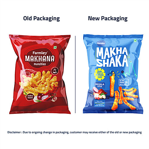 Farmley Makha Shaka Masala Stix, 33 g  Made with Makhana Flour, Roasted in Olive Oil