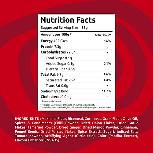 Farmley Andhra Masala Makhana Munchies, 33 g  Made with Makhana Flour, Roasted in Olive Oil