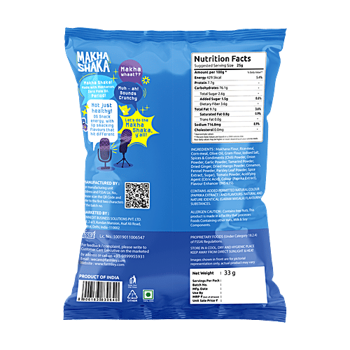 Farmley Makha Shaka Masala Stix, 33 g  Made with Makhana Flour, Roasted in Olive Oil