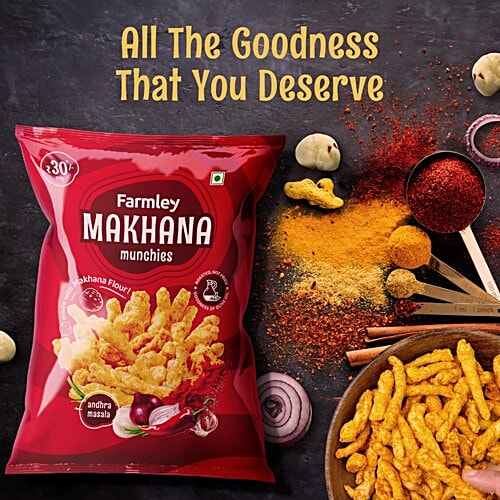 Farmley Andhra Masala Makhana Munchies, 33 g  Made with Makhana Flour, Roasted in Olive Oil