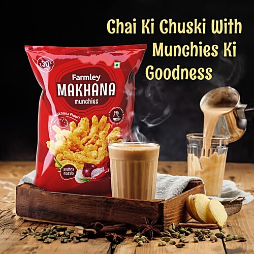 Farmley Andhra Masala Makhana Munchies, 33 g  Made with Makhana Flour, Roasted in Olive Oil
