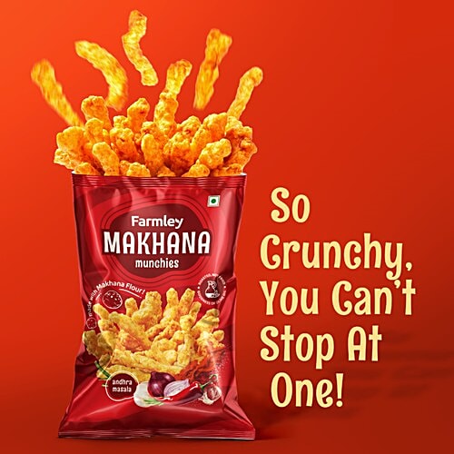 Farmley Andhra Masala Makhana Munchies, 33 g  Made with Makhana Flour, Roasted in Olive Oil