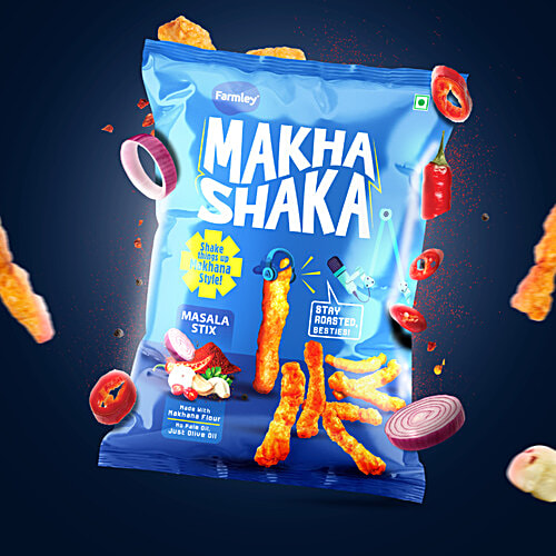 Farmley Makha Shaka Masala Stix, 33 g  Made with Makhana Flour, Roasted in Olive Oil