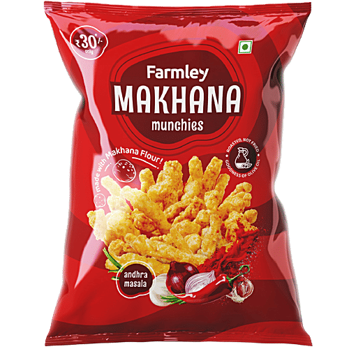 Farmley Andhra Masala Makhana Munchies, 33 g  Made with Makhana Flour, Roasted in Olive Oil