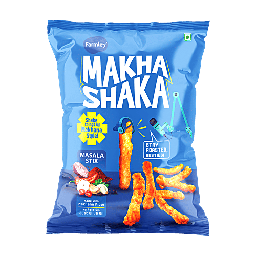 Farmley Makha Shaka Masala Stix, 33 g  Made with Makhana Flour, Roasted in Olive Oil
