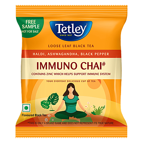 Buy Tetley Immuno Chai Loose Leaf Flavoured Black Tea Haldi, Ashwagandha & Black Pepper Online