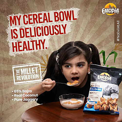 Eatopia Superfood Millet Bites - Bajra & Coconut, Made With Jaggery, 50 g  