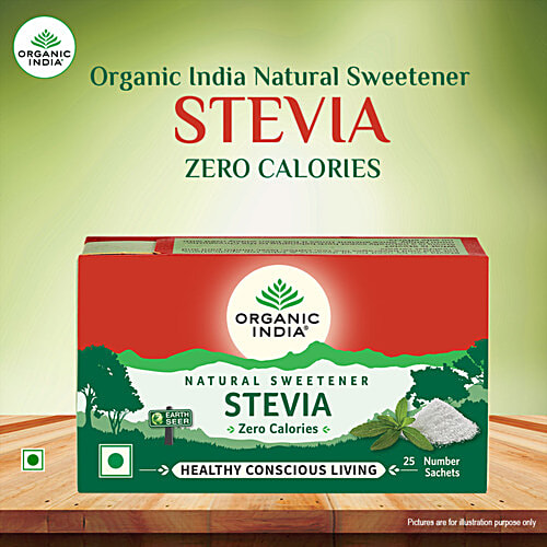 Organic India Stevia Natural Sweetener, 25 g (25 Sachets x 1 g each) 