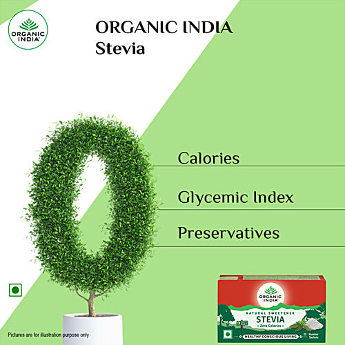 Organic India Stevia Natural Sweetener, 25 g (25 Sachets x 1 g each) 