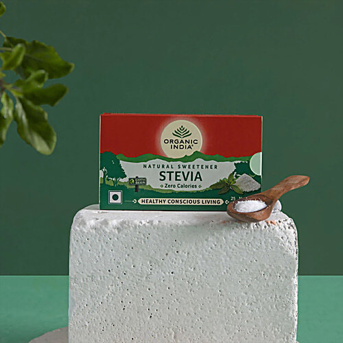 Organic India Stevia Natural Sweetener, 25 g (25 Sachets x 1 g each) 