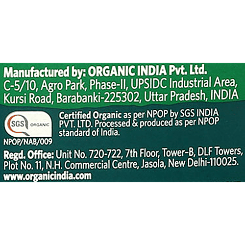 Organic India Tulsi Green Tea - Lemon Ginger, 90 g (50 Bags x 1.8 g Each)