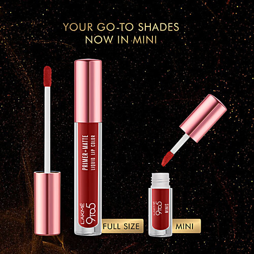 Lakme 9 To 5 Little Matte Thing Mini Liquid Lipsticks - Scarlet, 8 ml (Pack of 4) 