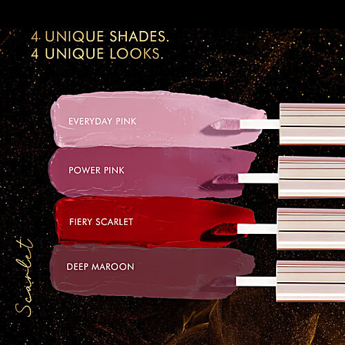 Lakme 9 To 5 Little Matte Thing Mini Liquid Lipsticks - Scarlet, 8 ml (Pack of 4) 