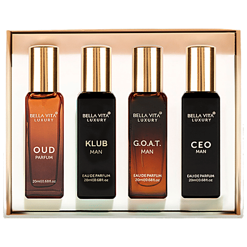 Bella Vita Luxury Unisex Perfume Gift Set For Men & Women, 80 ml (4 x 20 ml) Eau De Parfum