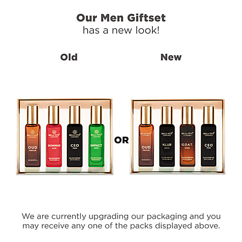 Bella Vita Luxury Unisex Perfume Gift Set For Men & Women, 80 ml (4 x 20 ml) Eau De Parfum