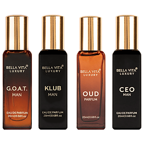 Bella Vita Luxury Unisex Perfume Gift Set For Men & Women, 80 ml (4 x 20 ml) Eau De Parfum