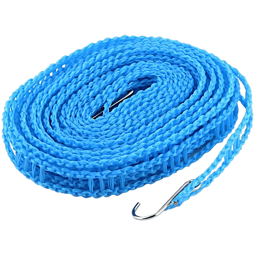 Trm Anti-Slip Clothes Washing Line Nylon Rope - For Drying, With Hooks 5 m, 1 pc