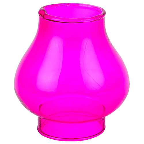 Prime-Metal Designer Brass Jyot, Designer Glass Akhand Jyot With Borosilicate Pink Glass, 1 pc  