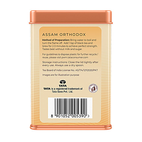 1868 by Tata Tea Assam Orthodox, Assam Black Tea, Premium Tea With Malty Taste & Rich Colour, 100 g Tin 