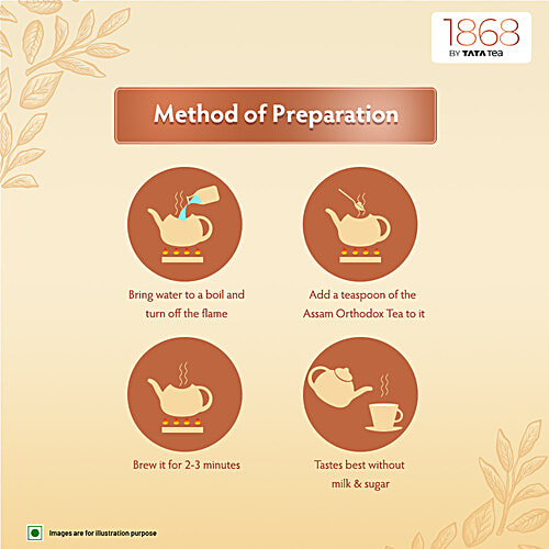 1868 by Tata Tea Assam Orthodox, Assam Black Tea, Premium Tea With Malty Taste & Rich Colour, 100 g Tin 