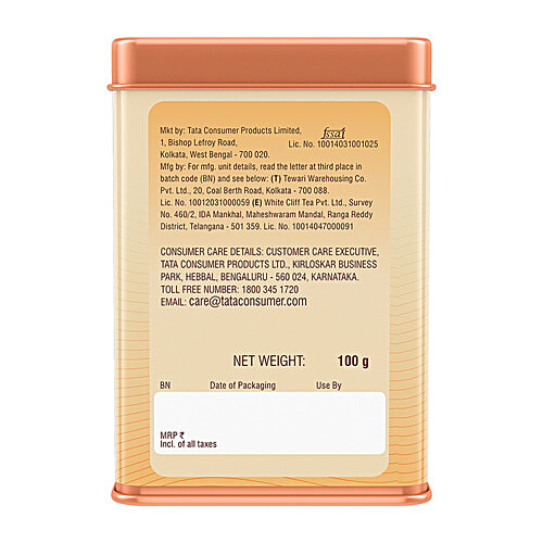 1868 by Tata Tea Assam Orthodox, Assam Black Tea, Premium Tea With Malty Taste & Rich Colour, 100 g Tin 