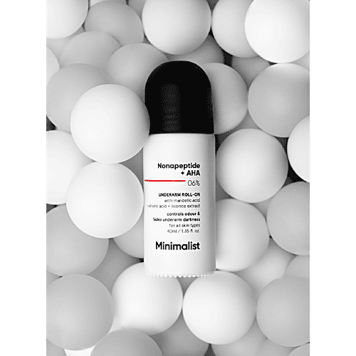 Minimalist Nonapeptide + AHA 06% Underarm Roll-On - Controls Odour & Fades Darkness, 40 ml