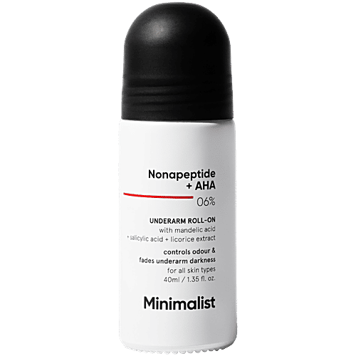 Minimalist Nonapeptide + AHA 06% Underarm Roll-On - Controls Odour & Fades Darkness, 40 ml