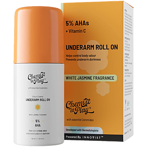 Chemist At Play Odour Control Underarm Roll On - White Jasmine Fragrance, 40 ml
