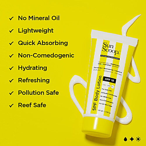 SunScoop SPF Body Lotion - No White Cast, For All Skin Types, 180 g  