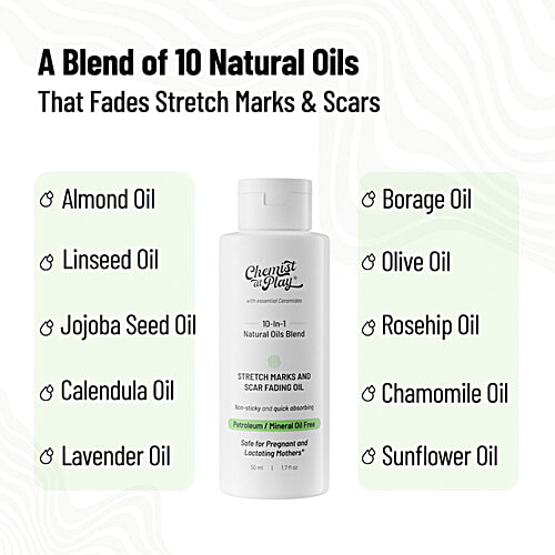 Chemist At Play  Stretch Marks & Scar Fading Oil - Non-Sticky, 50 ml  