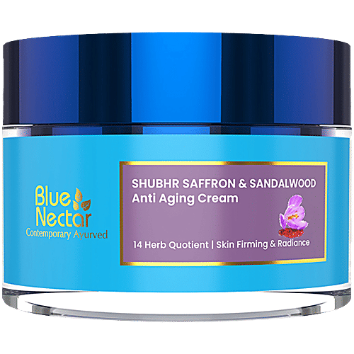 Blue Nectar Shubhr Saffron & Sandalwood Anti ageing Cream - For Women, 50 g Skin Firming & Radiance