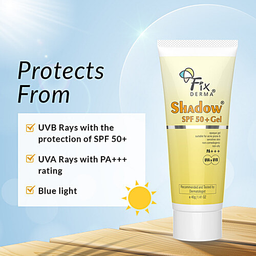 Fixderma Shadow SPF 50+ Gel - PA+++, For UVA & UVB Protection, 40 g  