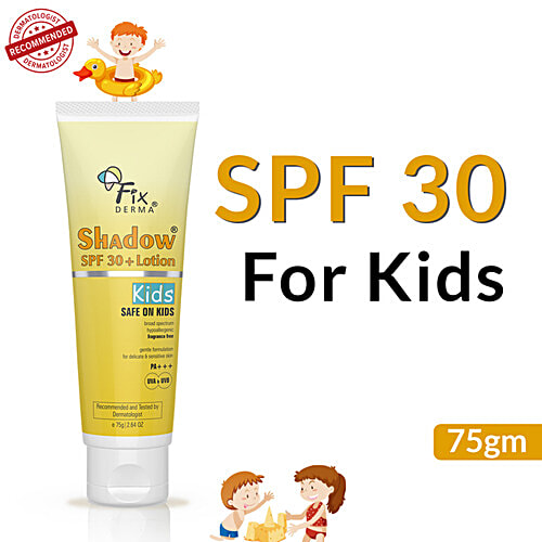 Fixderma Shadow SPF 30+ Lotion For Kids - PA+++, For UVA & UVB Protection, 75 g  