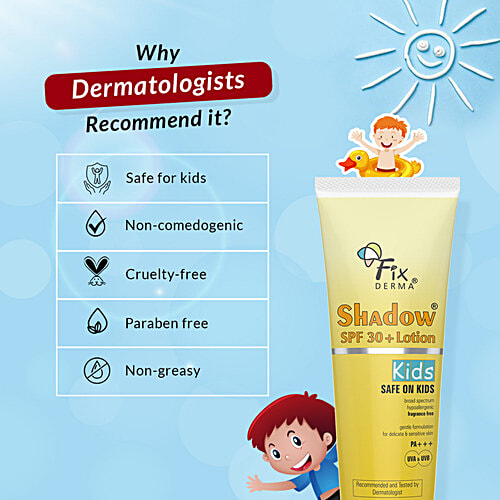 Fixderma Shadow SPF 30+ Lotion For Kids - PA+++, For UVA & UVB Protection, 75 g  