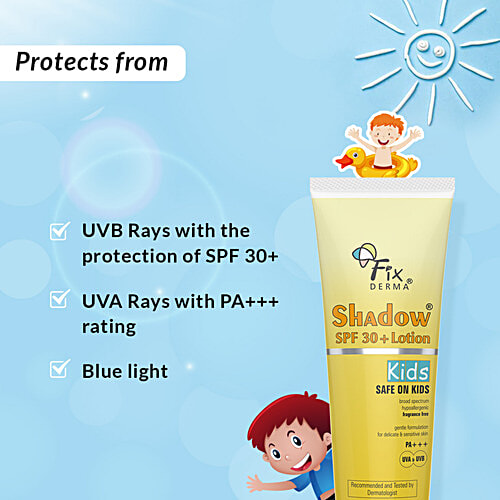 Fixderma Shadow SPF 30+ Lotion For Kids - PA+++, For UVA & UVB Protection, 75 g  