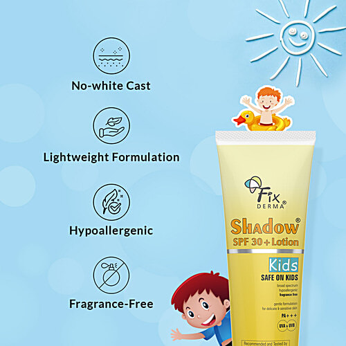 Fixderma Shadow SPF 30+ Lotion For Kids - PA+++, For UVA & UVB Protection, 75 g  