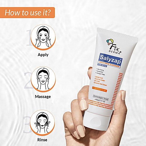 Fixderma Salyzap Daily Face Cleanser - For Oily & Acne Prone Skin, 60 g