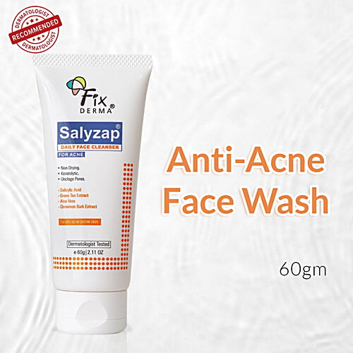 Fixderma Salyzap Daily Face Cleanser - For Oily & Acne Prone Skin, 60 g