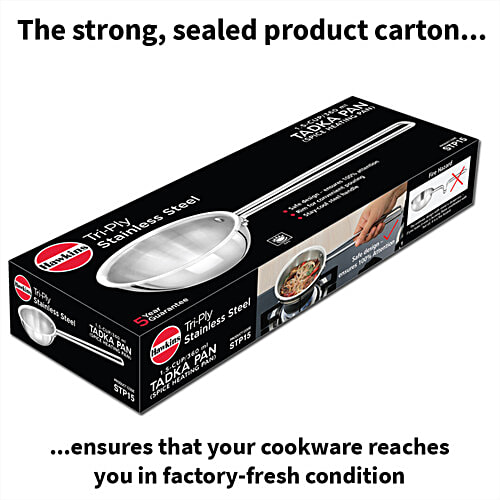 Hawkins Triply Stainless Steel Tadka Pan - Silver, STP15, 360 ml  