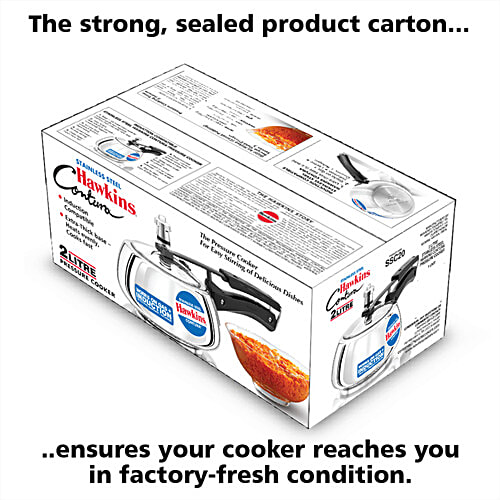 Hawkins Stainless Steel Contura Handi Pressure Cooker - Inner Lid, Cooker, Small, Silver, SSC20, 2 L  Induction Cooker