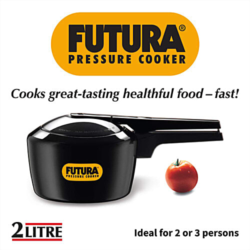Hawkins Futura Hard Anodised Pressure Cooker - With Inner Lid, Small, Black, FP20, 2 L  