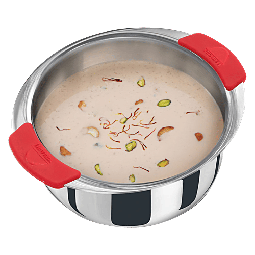 Hawkins Tri-Ply Stainless Steel Metro Patila - With Detachable Snug-fit Silicone Grips, SSP25, 2.5 l  Induction Compatible