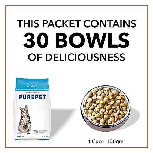 Purepet Ocean Fish Adult Cat Dry Food, 6 kg  Smart Food
Complete Nutrition