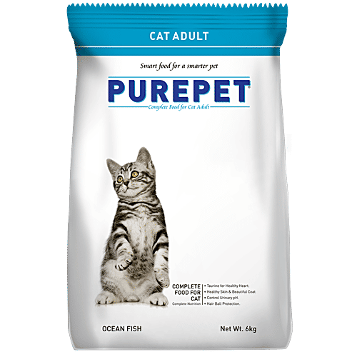 Purepet Ocean Fish Adult Cat Dry Food, 6 kg  Smart Food
Complete Nutrition