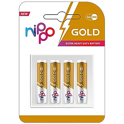 Nippo Gold AA 3 DG Extra Heavy Duty Battery, 4 pcs  