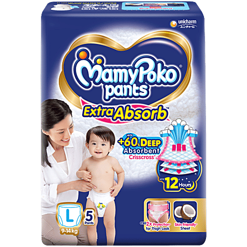 Mamy Poko Pants Extra Absorb Diaper Pants - L, 9 To 14 kg, 5 pcs  