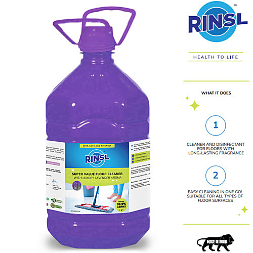Rinsl Super Value Floor Cleaner - Luxury Lavender Aroma, 5 L  