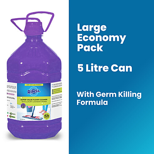 Rinsl Super Value Floor Cleaner - Luxury Lavender Aroma, 5 L  